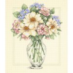 Flowers In Tall Vase Counted Cross Stitch Kit (image for) Flowers In Tall Vase Counted Cross Stitch Kit